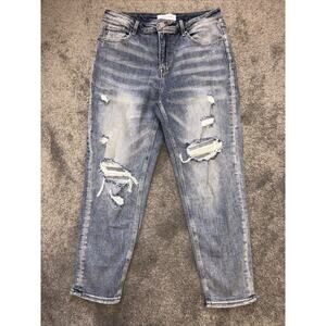 Risen Jeans Tapered Leg Distressed Jeans Size 11/30